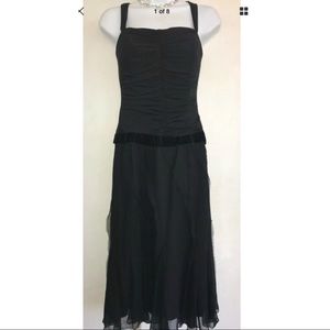 Vera Wang 6 Black Ruched Bodice Cocktail Dress